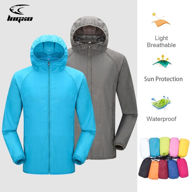 Camping Cooking Windbreak - LNGXO Veste de randonnée imperméable unisexe,Homme