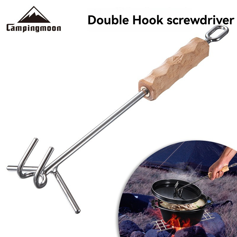 Camp Dutch Oven Cast - Tournevis à double crochet en acier