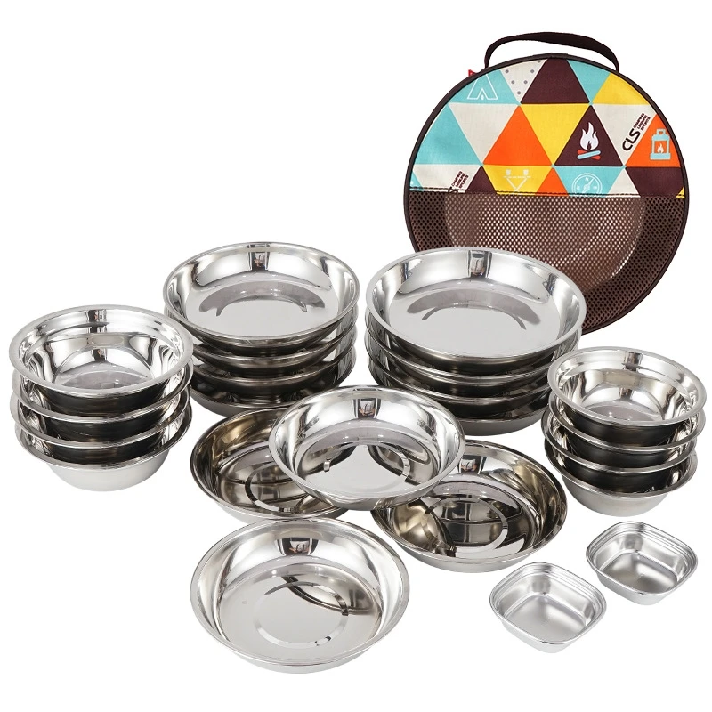 Camping Cooking Dining Set - Ensemble d'assiettes à manger portables pour