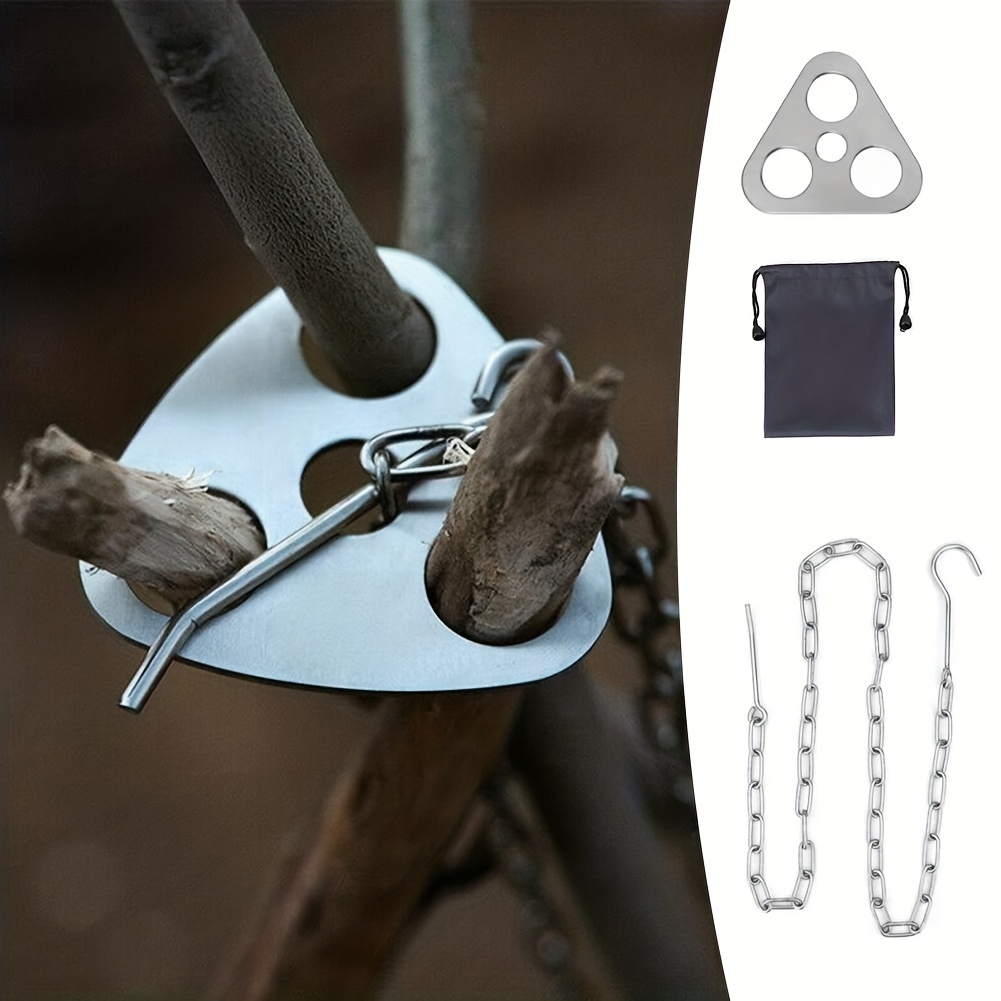 Camping Cooking Hanger - Trépied de Barbecue extérieur détachable Portable,