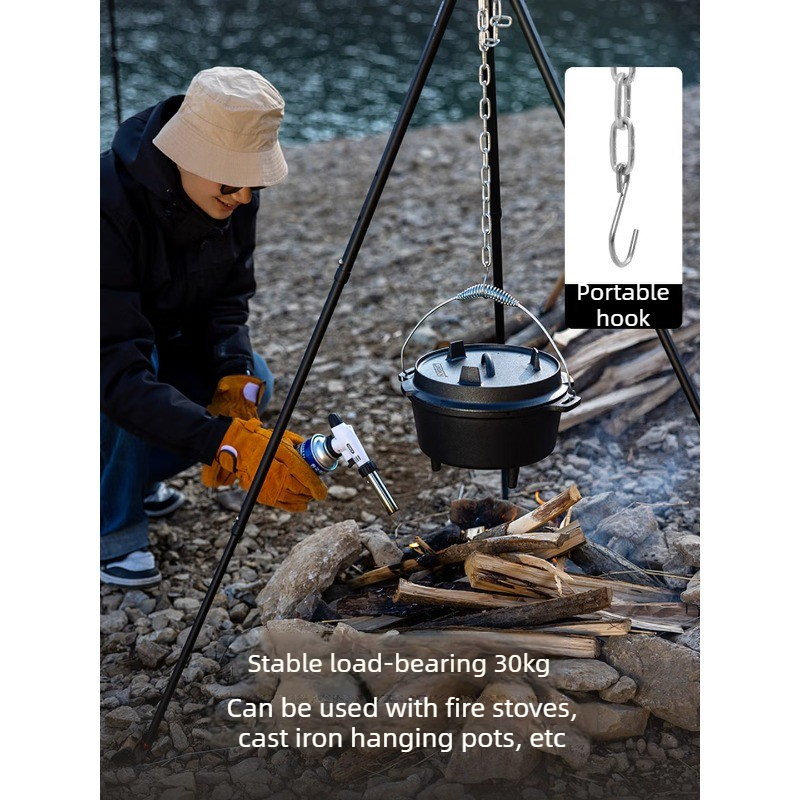 Camping Cooking Pot Tripod - Support de pot suspendu en alliage