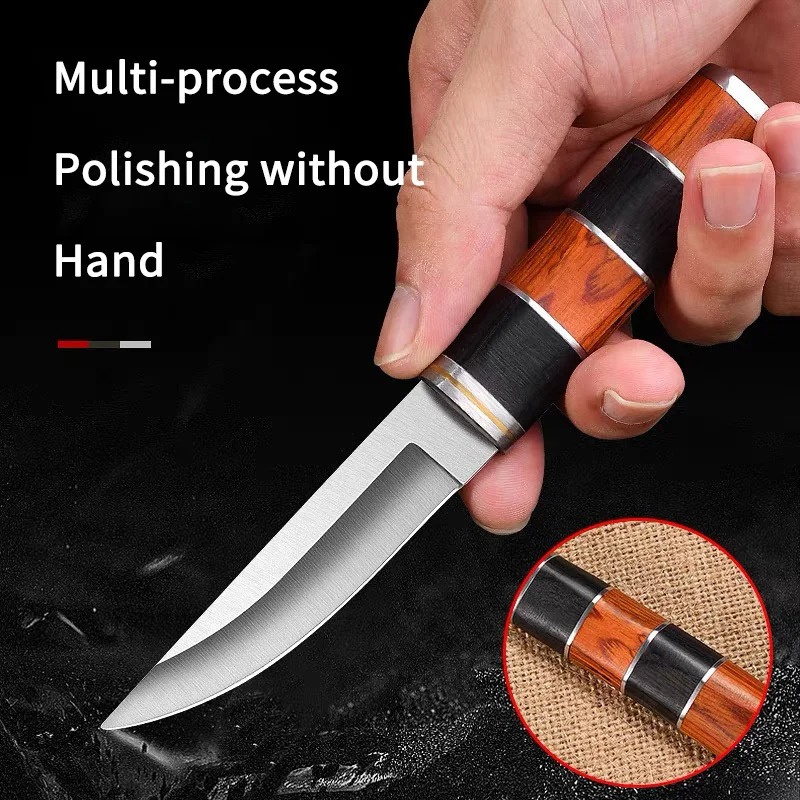 Camping Cooking Knife With Sheath - Couteau de barbecue en acier inoxydable