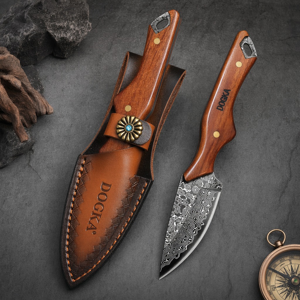 Camping Cooking Knife With Sheath - Couteau utilitaire de cuisine en acier