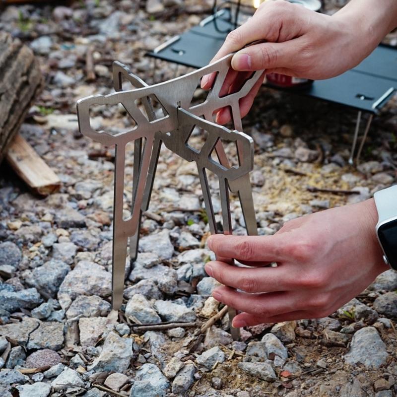 Camping Cooking Pot Tripod - Base poêle à camping pliable 55