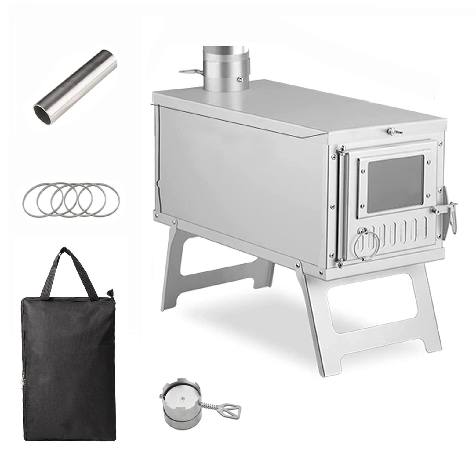 Camping Cooking Tent - Poêle à bois portable, poêle de