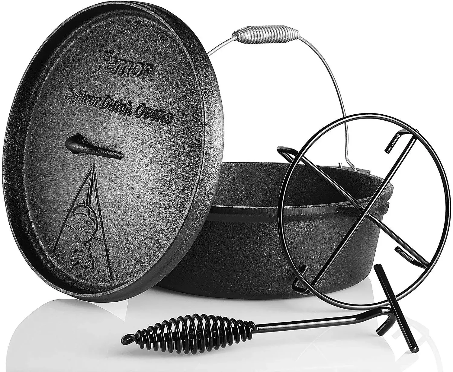 Camp Dutch Oven Cast - Femor-Casserole en fonte pour camping en