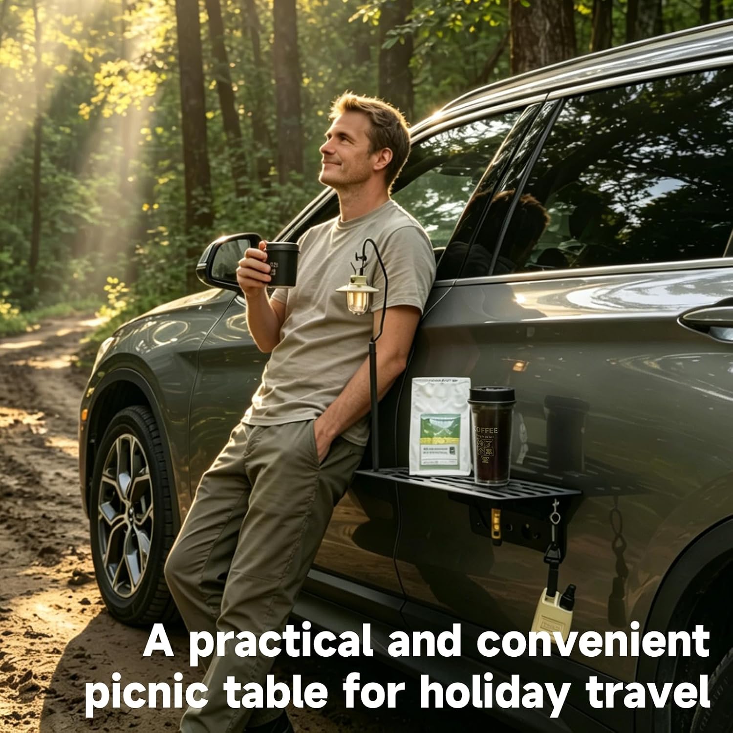 Camping Cooking Table Foldable - Table latérale magnétique pliable pour voiture,