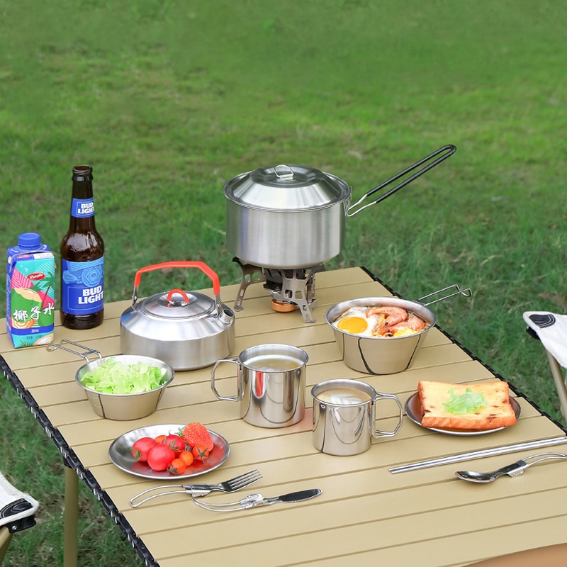 Camping Cooking Mess Kit - Offre spéciale 304 en acier inoxydable