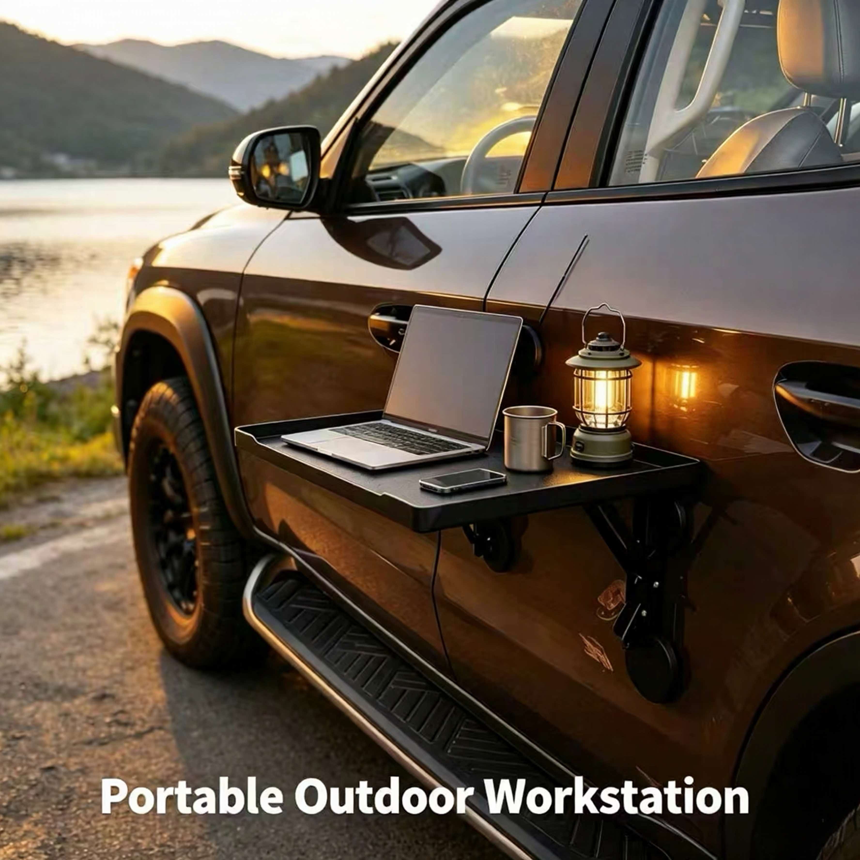 Camping Cooking Table Foldable - Table d'appoint magnétique pliable pour voiture,