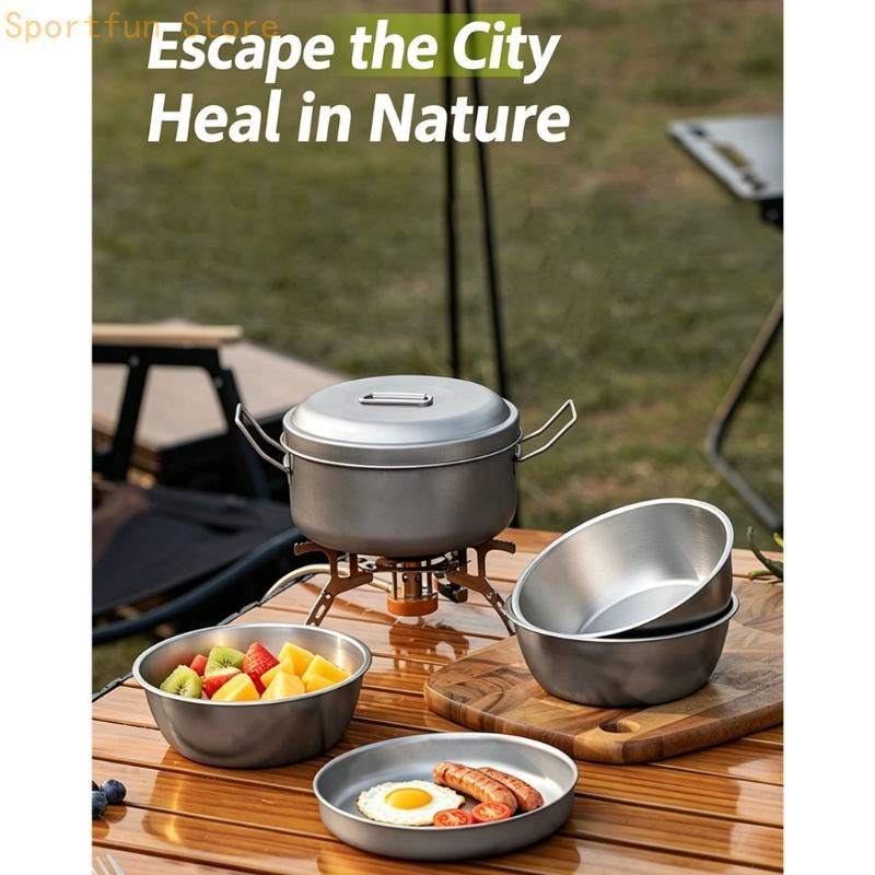 Camping Cooking Dining Set - Groupe d'ustensiles cuisine pour repas camp,