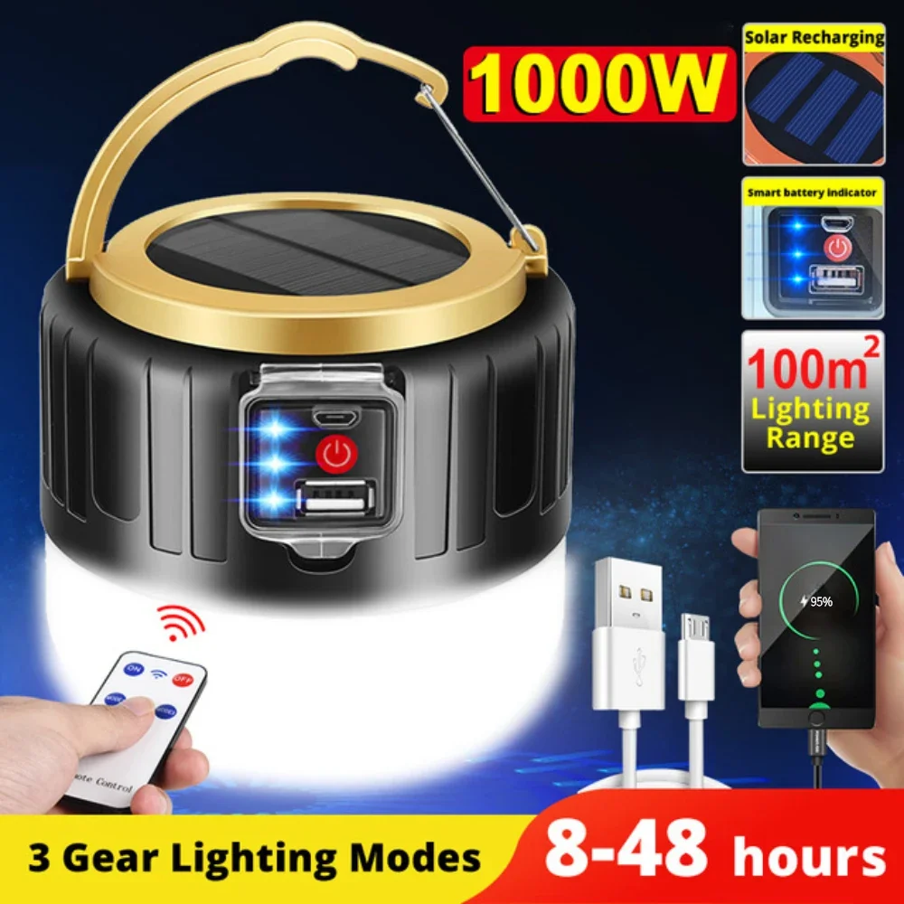 Camping Cooking Tent - 1000W extérieur solaire LED Camping lumière