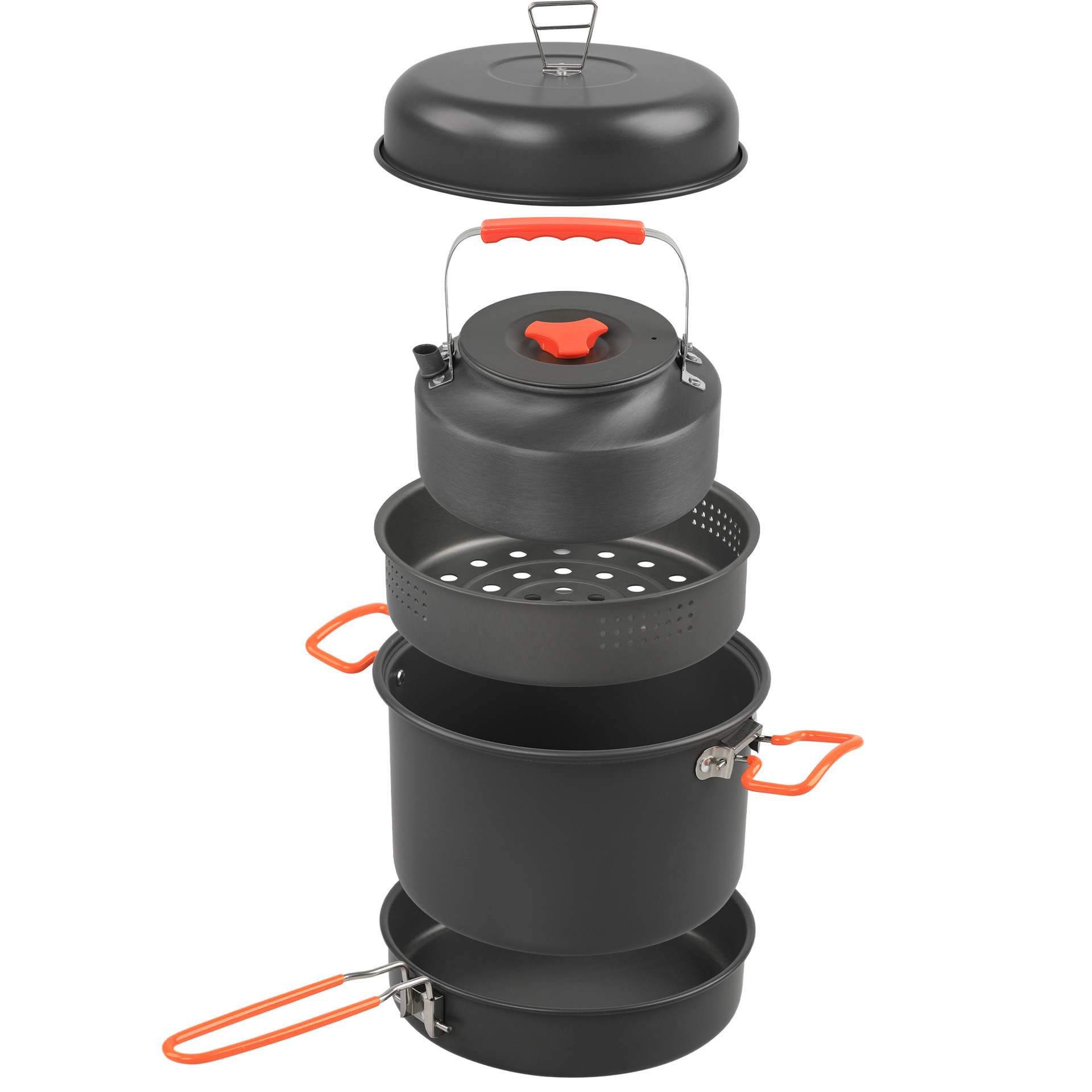 Camping Cooking Set With Kettle - Ensemble d'ustensiles de cuisine d'extérieur, marmite