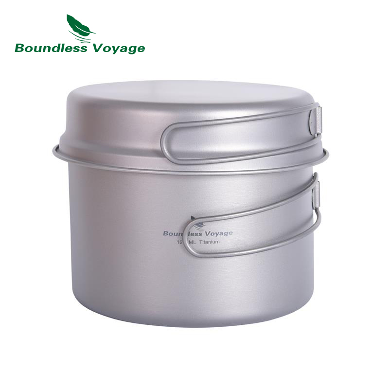 Camping Cooking Mess Kit - Boundless Voyage-Poêle à frire en titane,