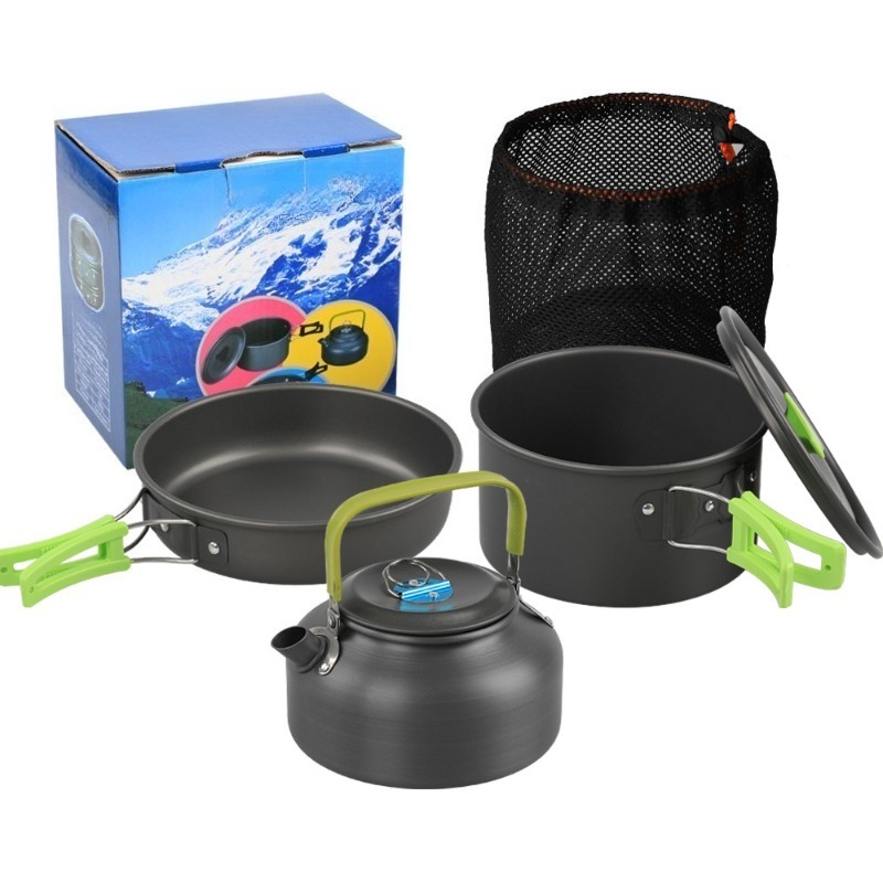 Camping Cooking Set With Kettle - Ensemble de cuisine de camping en