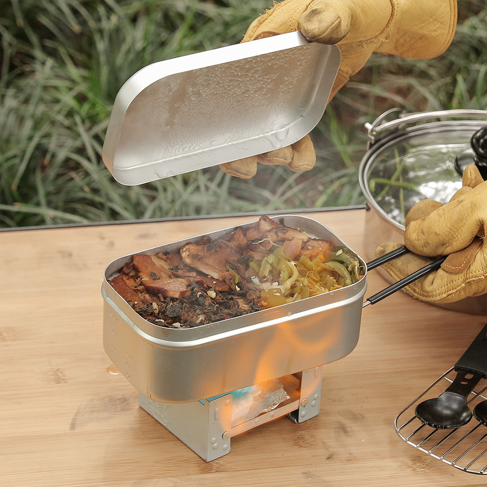 Camping Cooking Mess Kit - Kit de désordre extérieur en aluminium,