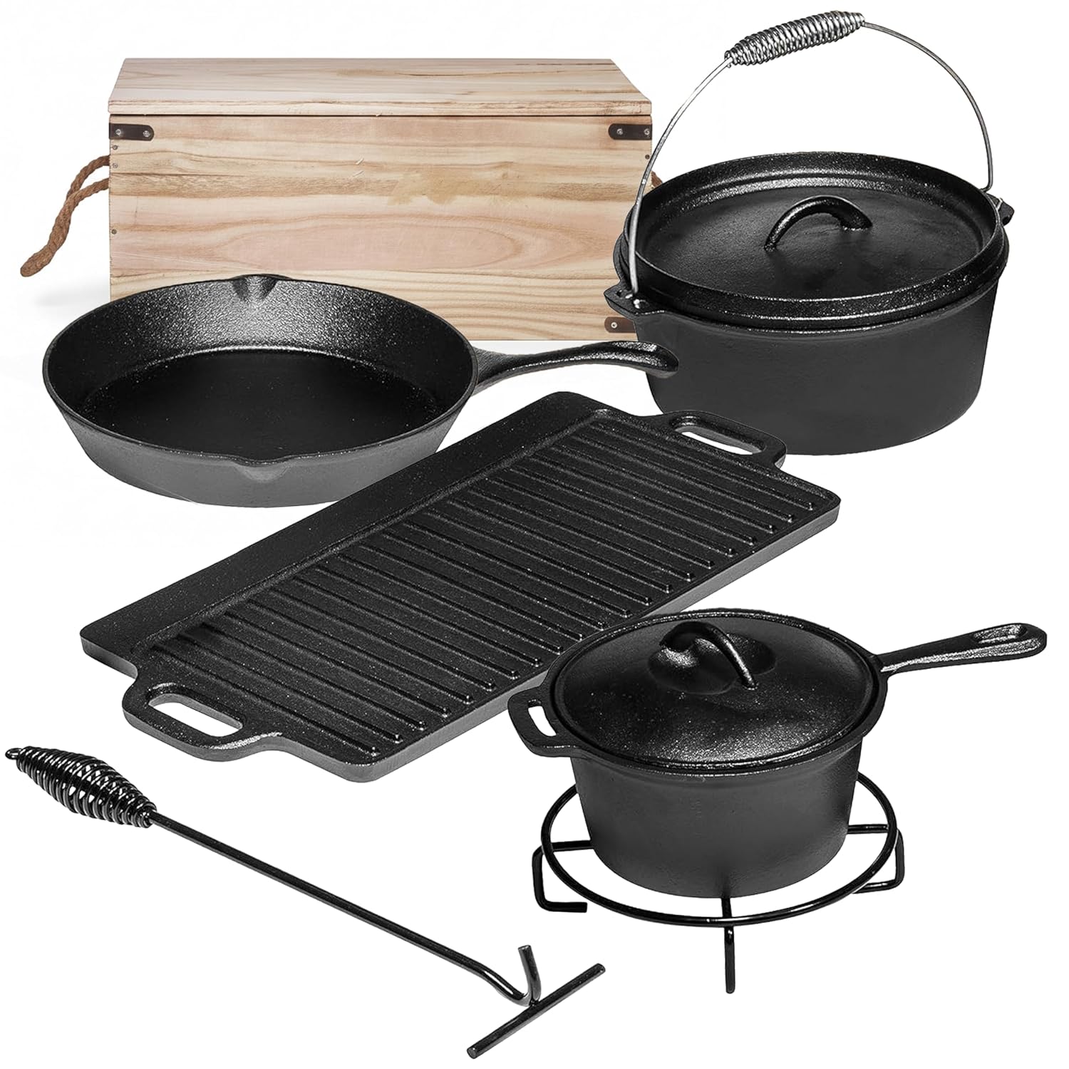 Camp Dutch Oven Cast - Ensemble de cuisine de camping de