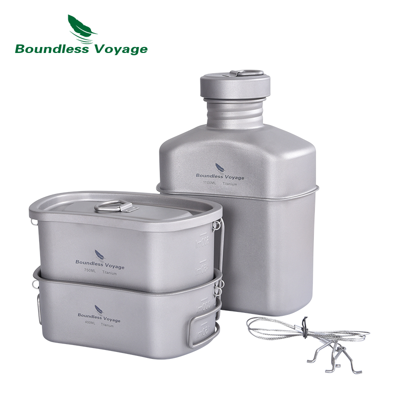 Camping Cooking Mess Kit - Boundless Voyage-Ensemble de cuisine de cantine