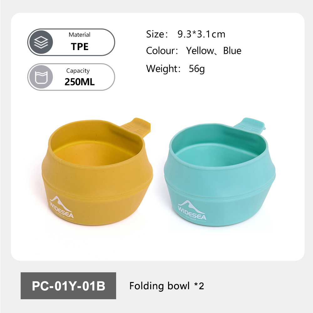 Camping Cooking Mug - Widesea Camping 250ml tasse pliante douce