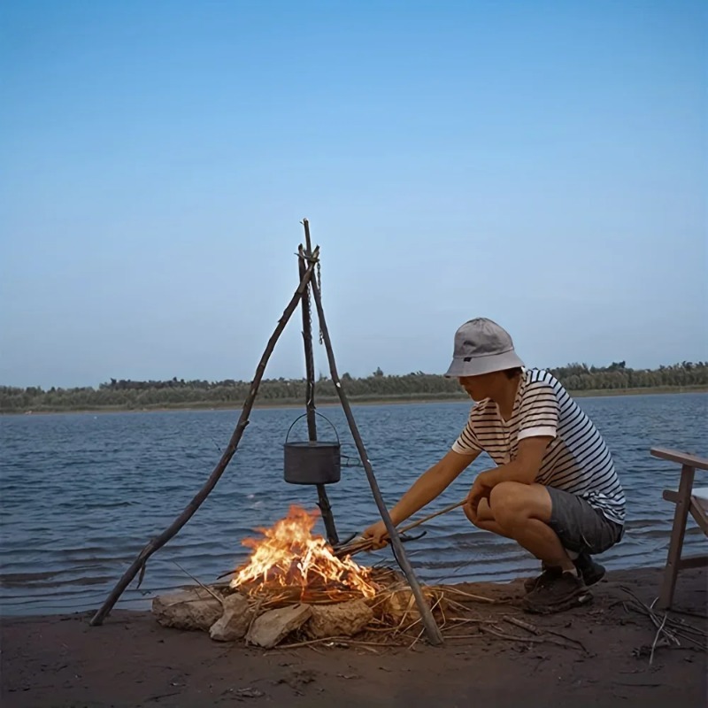 Support de cuisson portable en - Camping Cooking Pot Tripod avis et prix
