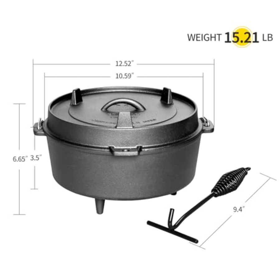 Cocotte en fonte pré-assaisonn - Camp Dutch Oven Cast avis et prix