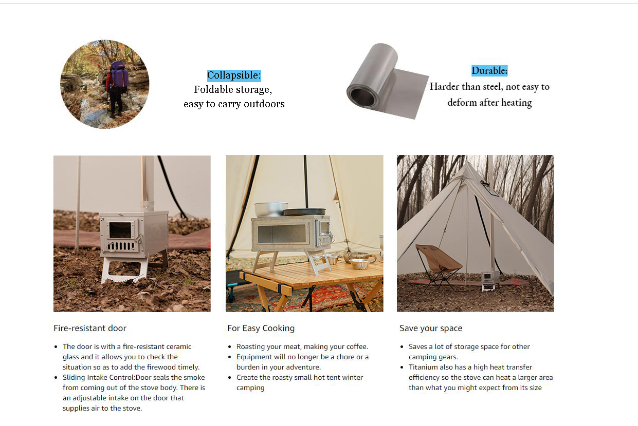 Poêle à bois portable, poêle d - Camping Cooking Tent avis et prix