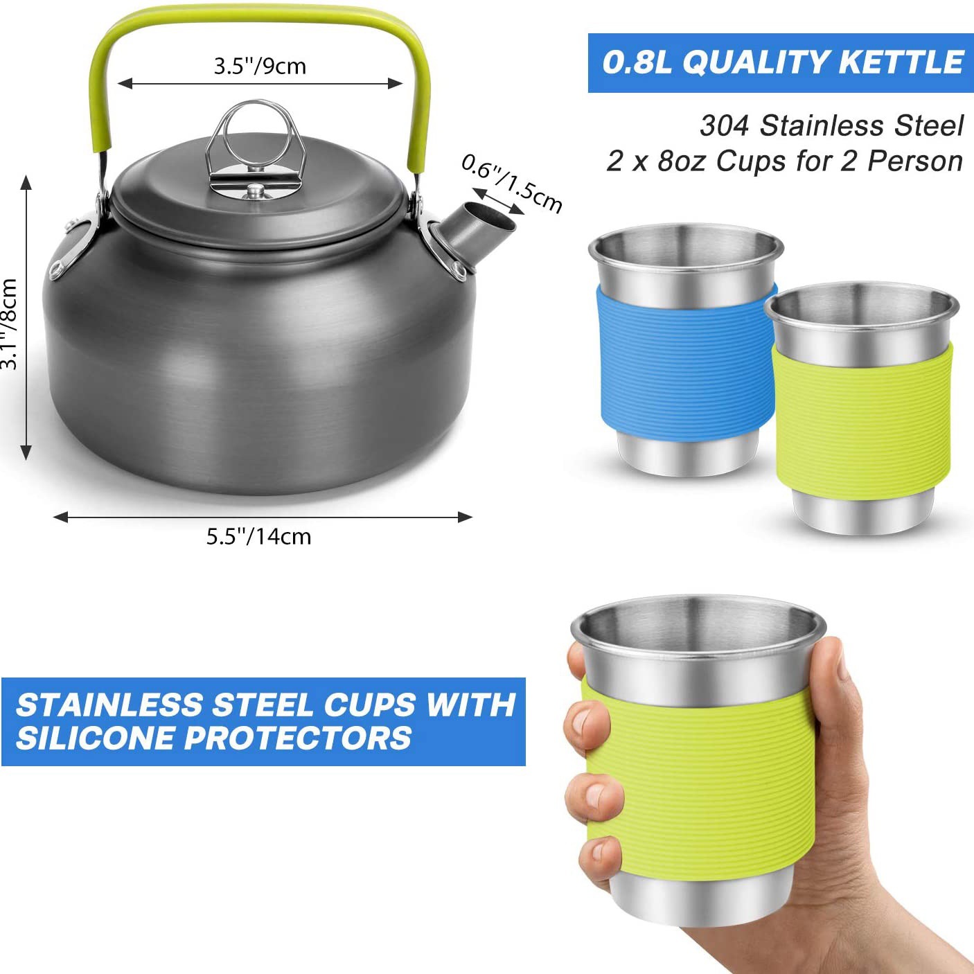 Ensemble complet de cuisine de - Camping Cooking Set With Kettle avis et prix