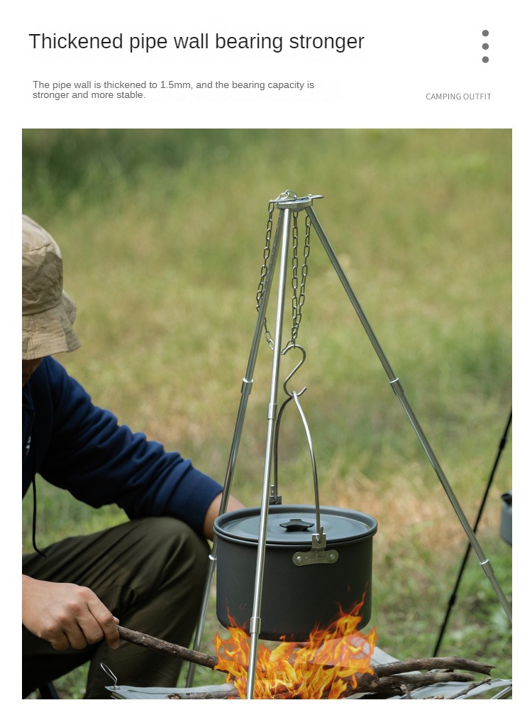 Trépied de feu de joie de camp - Camping Cooking Pot Tripod avis et prix