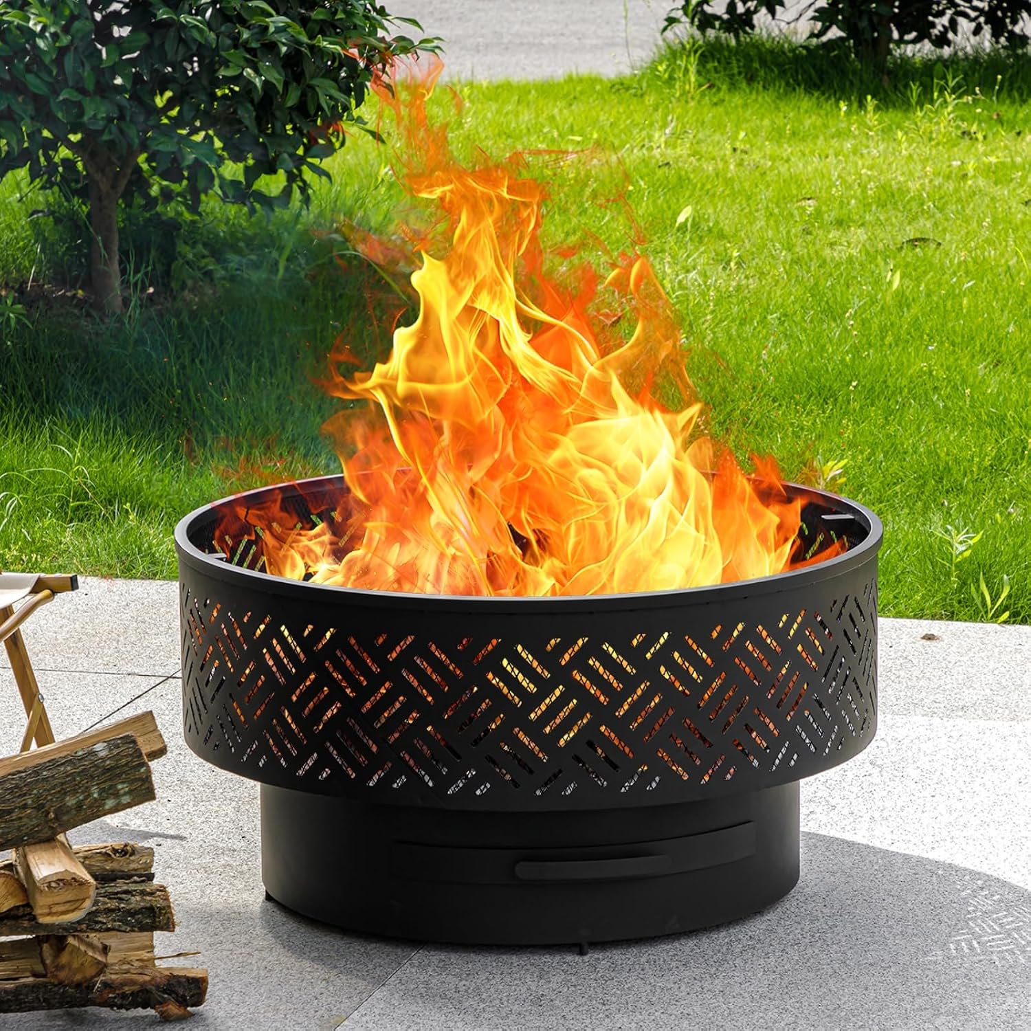 Table de foyer ronde en métal  - Camping Cooking Fire Pit avis et prix