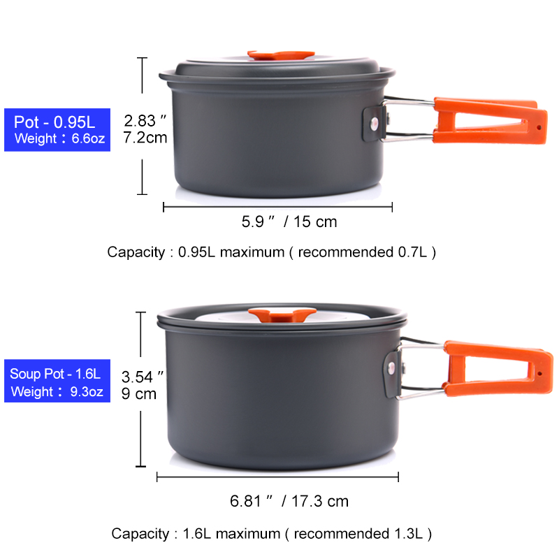 Widesea Camping ensemble d'ust - Camping Cooking Set With Kettle avis et prix