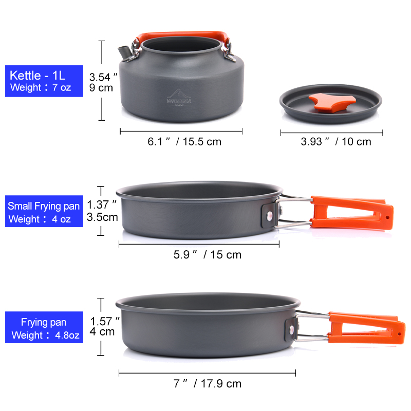 Widesea Camping ensemble d'ust - Camping Cooking Set With Kettle avis et prix