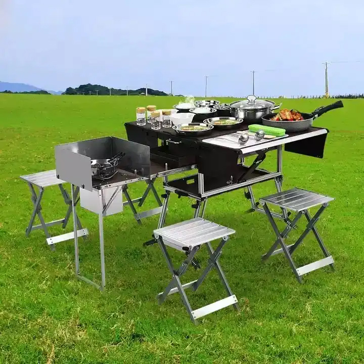Remorque alimentaire pliante d - Camping Cooking Dining Set avis et prix