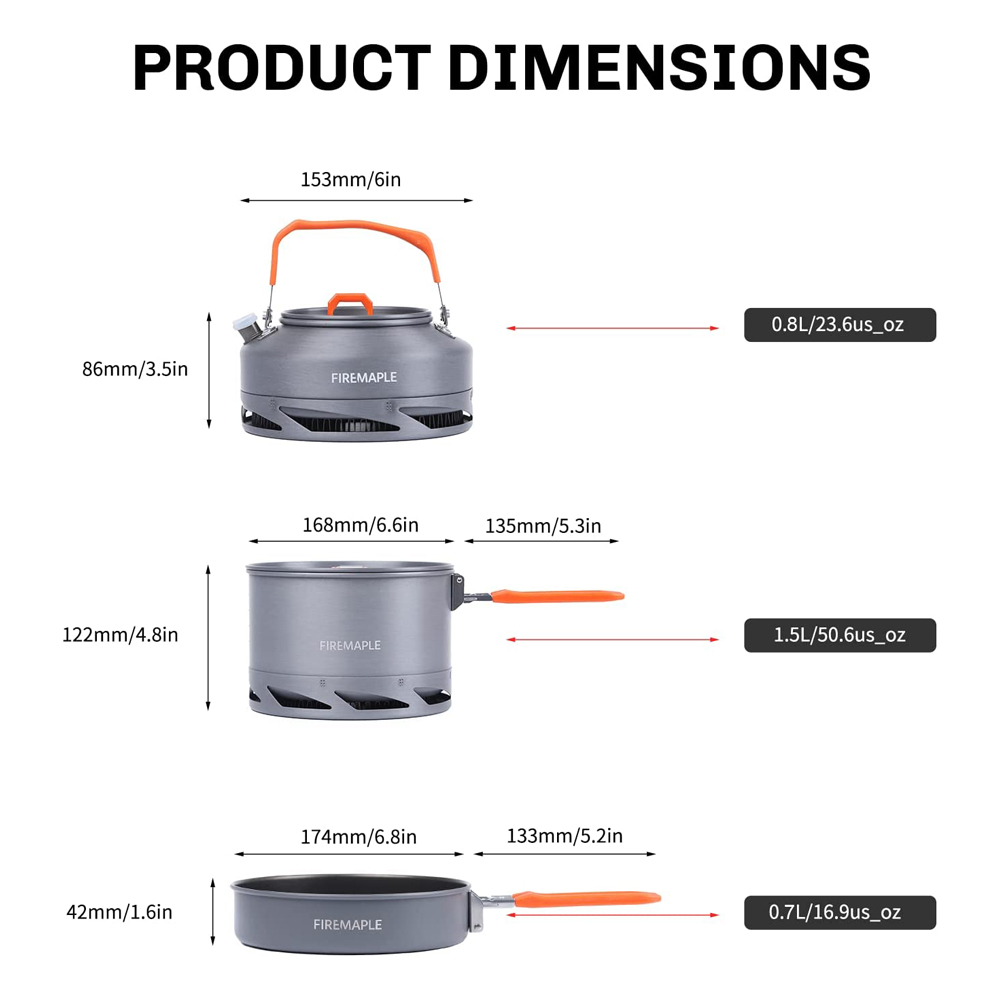 Fire Maple Camping Ustensiles  - Camping Cooking Set With Kettle avis et prix