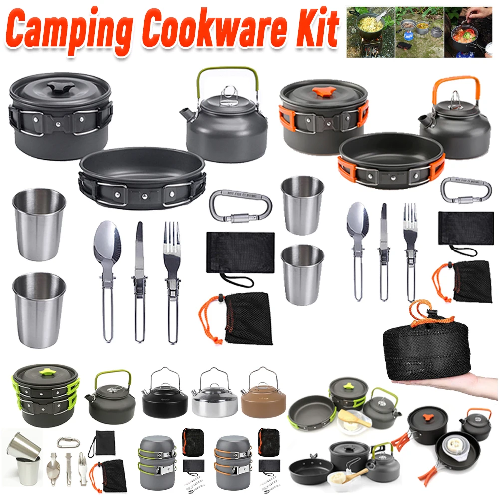 Kit de cuisine de camping, bou - Camping Cooking Set With Kettle avis et prix
