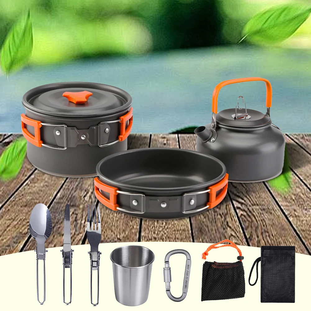 Kit de cuisine de camping, bou - Camping Cooking Set With Kettle avis et prix