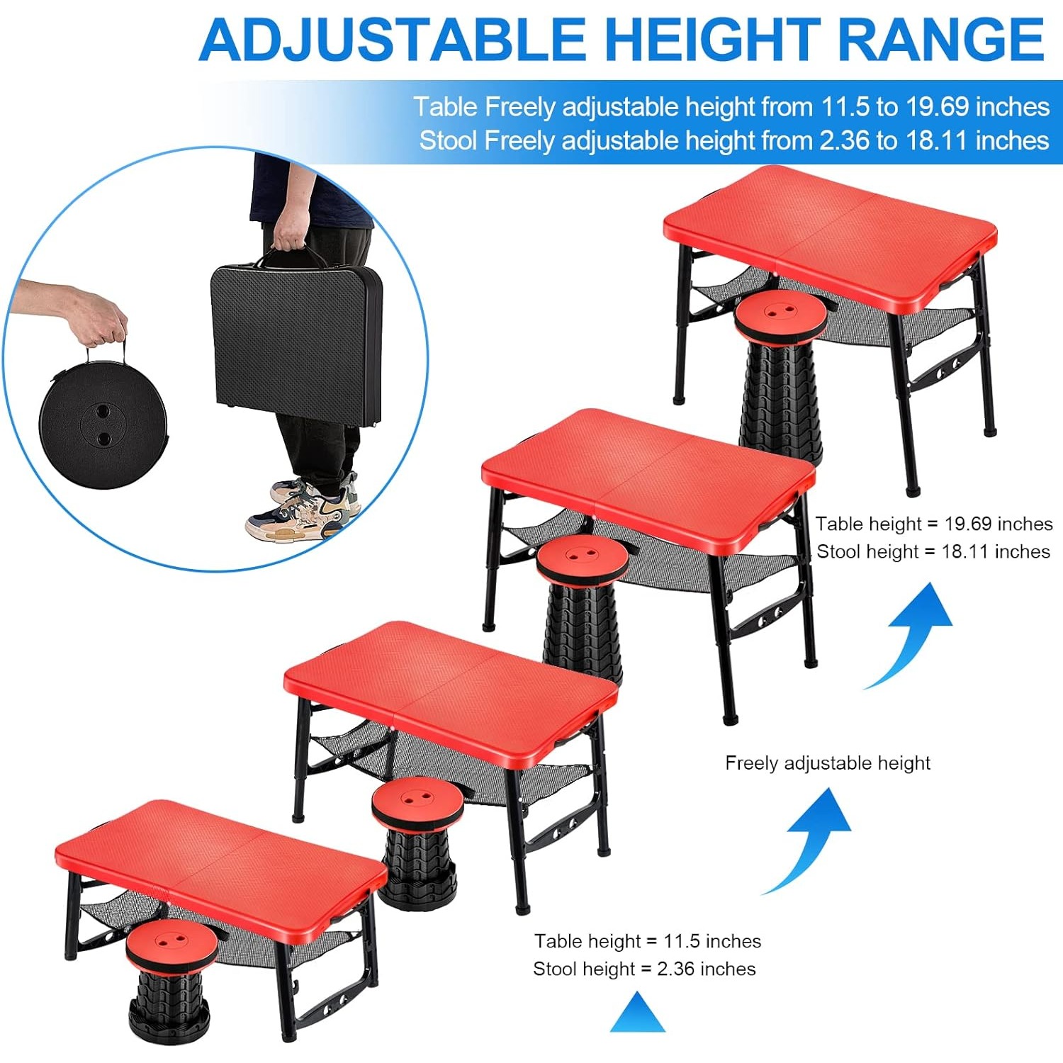 Ensemble Table et tabourets pl - Camping Cooking Table Foldable avis et prix