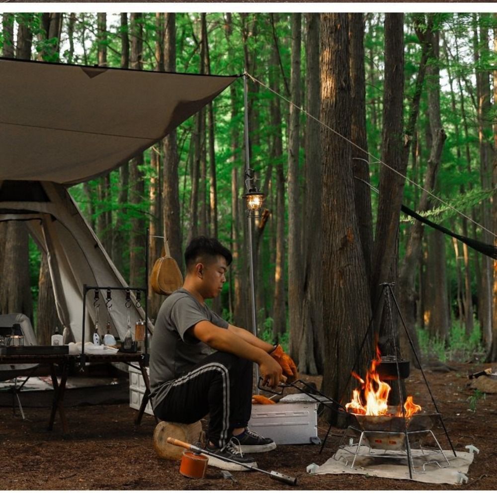 Trépied de camping portable, h - Camping Cooking Pot Tripod avis et prix